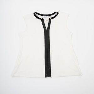2/$20 - Calvin Klein Contrast Cream Top